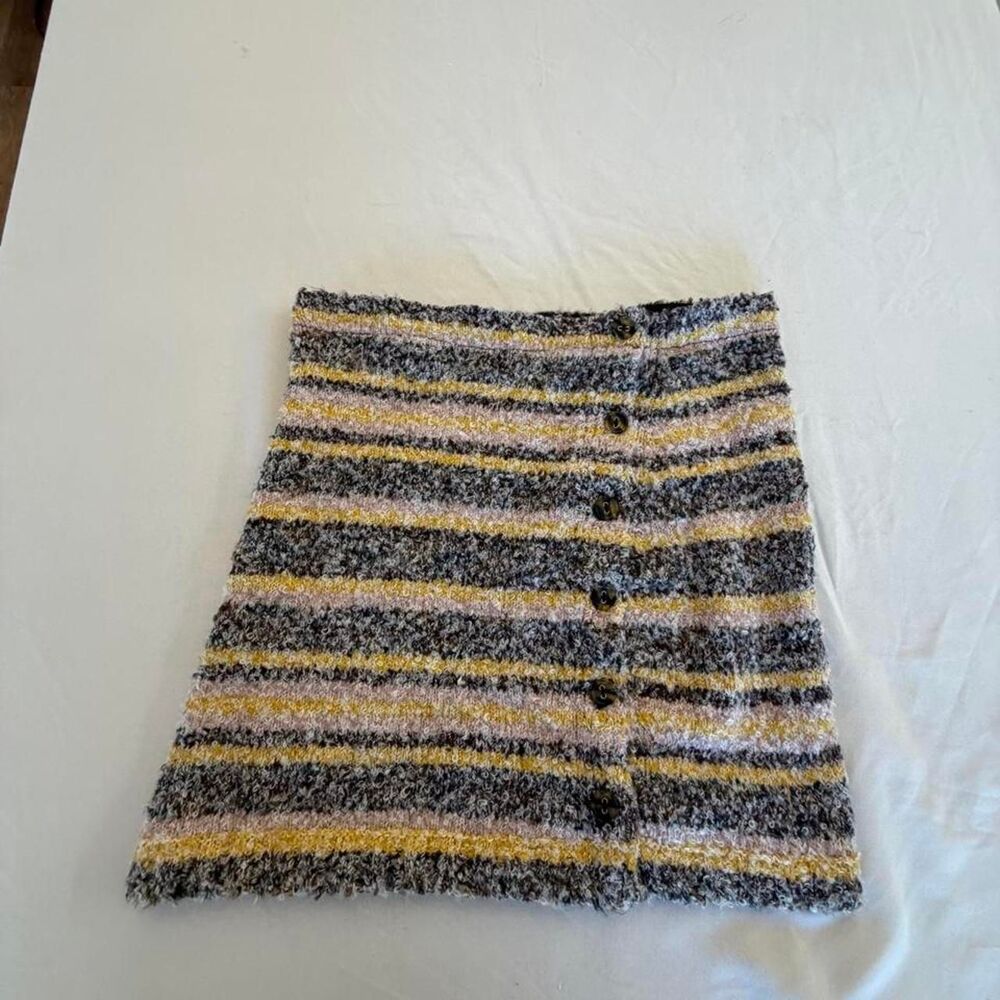 Urban Outfitters Striped Boucle Knit Button Front Mini Skirt High Waist – Size S